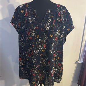 Papermoon Black V-Neck Flutter Sleeve Blouse